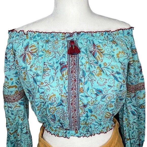 NEW POUPETTE ST BARTH Nana Beach Top in Light Blue Paquerette, Size Small, NWT - Picture 3 of 12